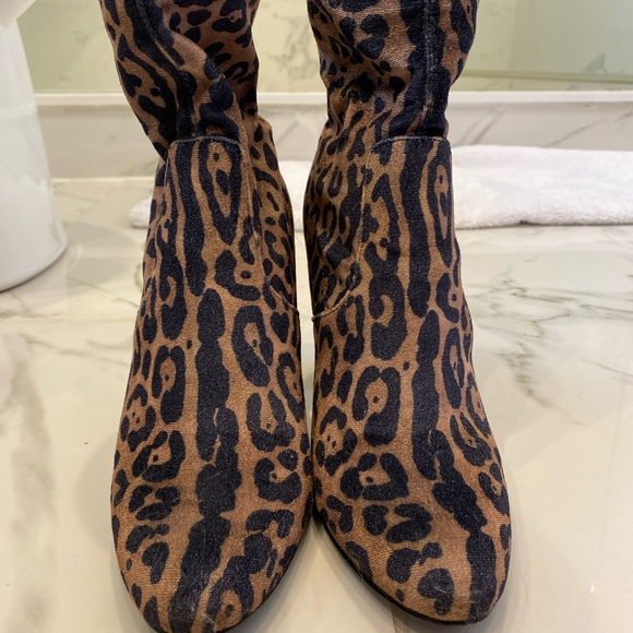Steve Madden Winta Leopard-Print Sock Booties - Picture 3 of 3